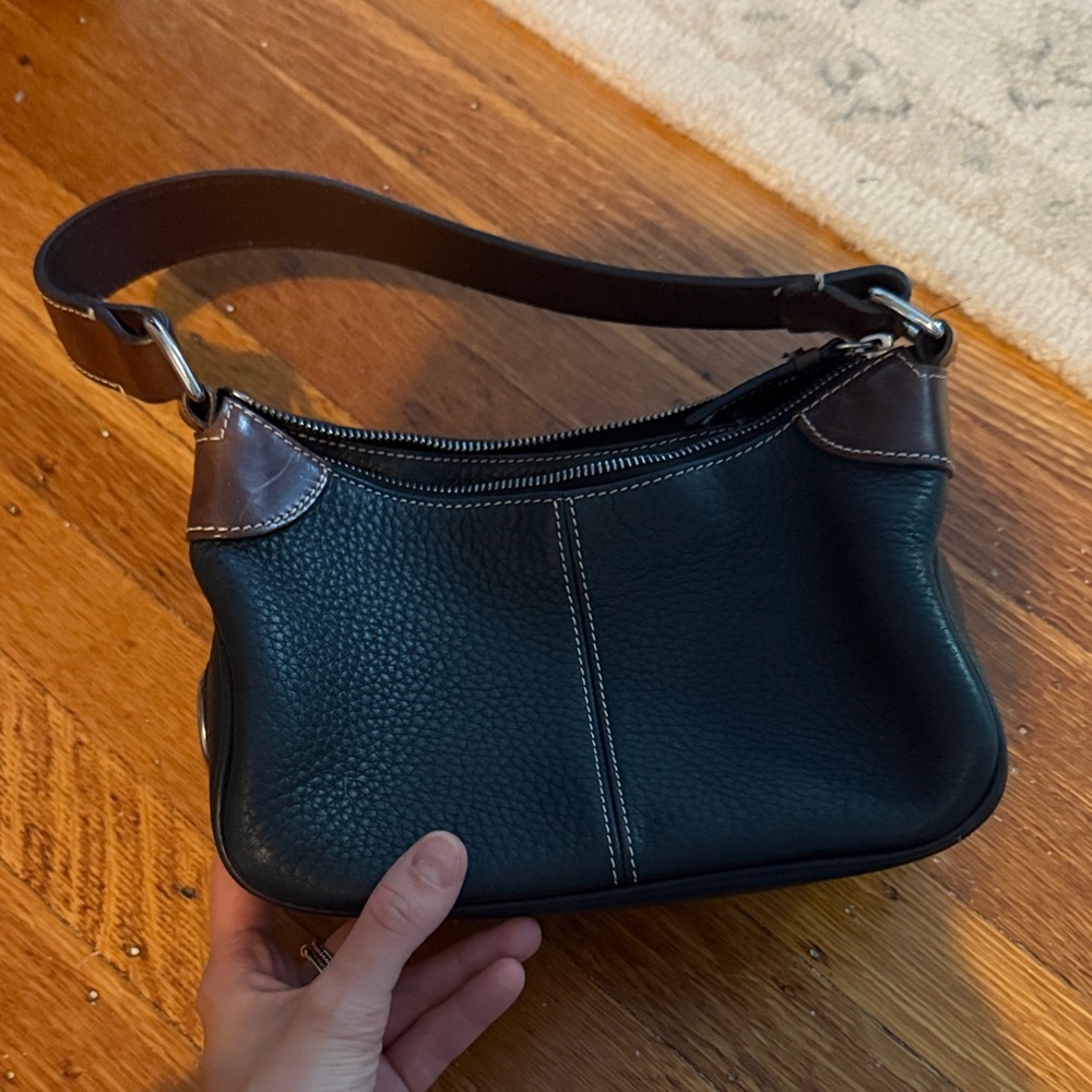 Dooney & Bourke Black and Brown Leather Shoulder Bag